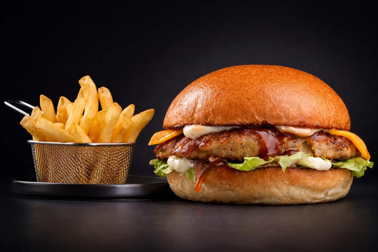Chicken Burger With Fries