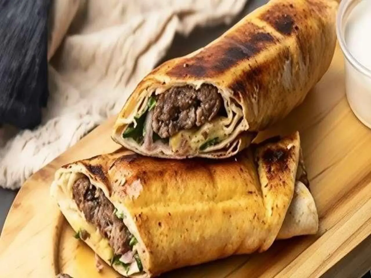 ساندوتش كفته لحم جبن