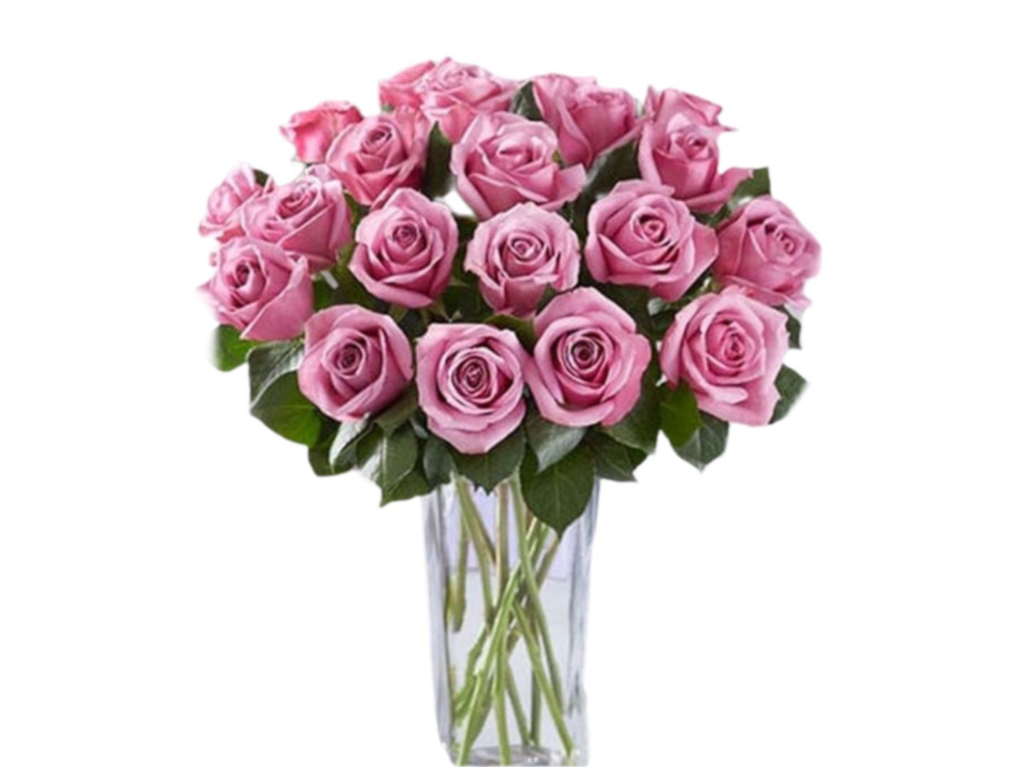 F24 Glass Flower 25 Pic Rose Purple