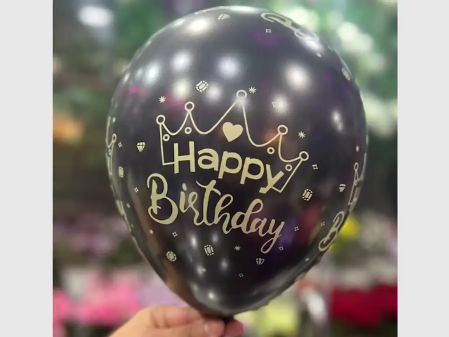 بالون هيليوم عيد ميلاد سعيد اسود