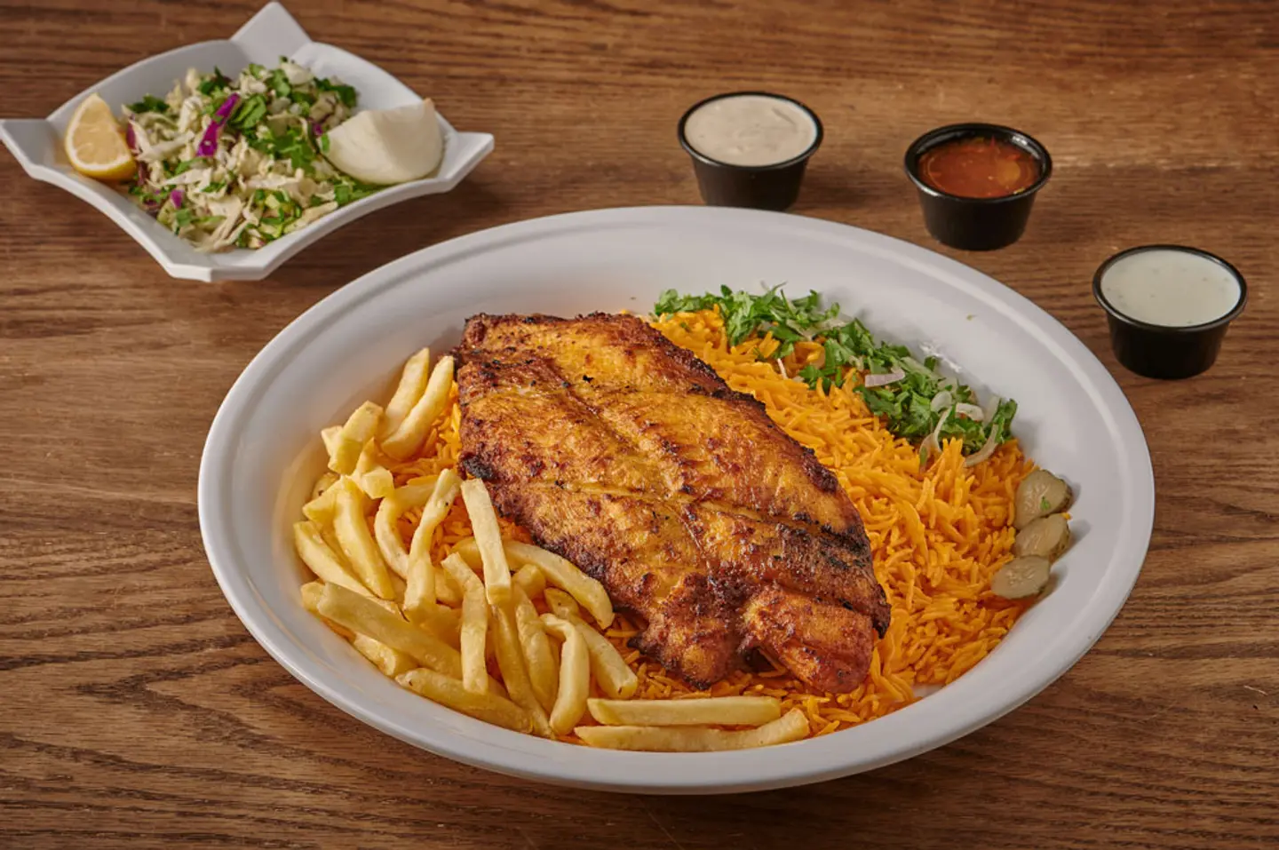 Fillet With Rice And Salad