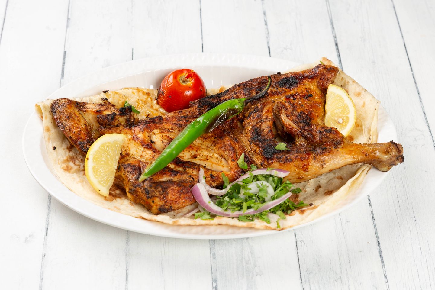 Charcoal Chicken With Bread