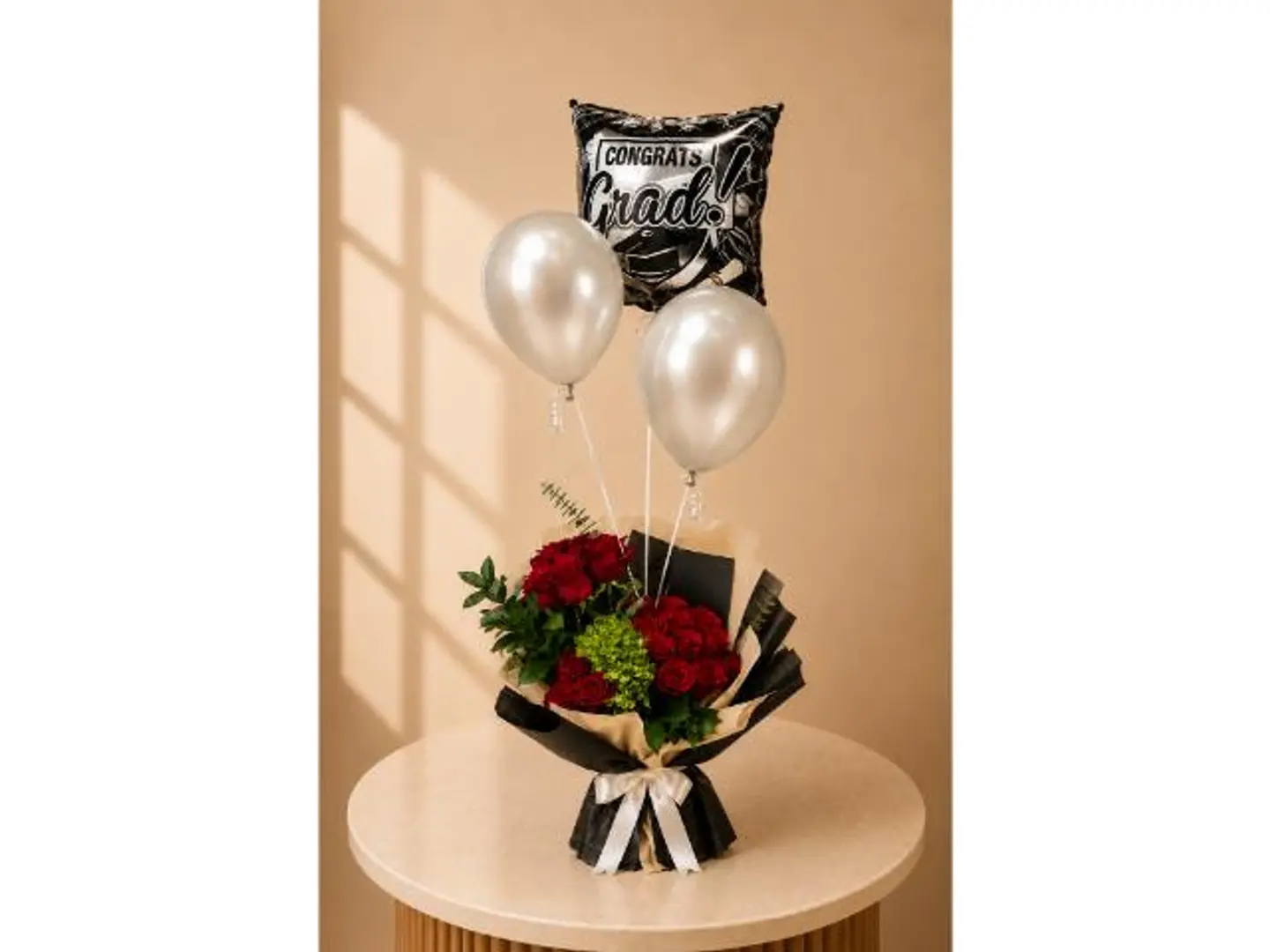 Graduation Collection Red Gory Flowers And Balloon
