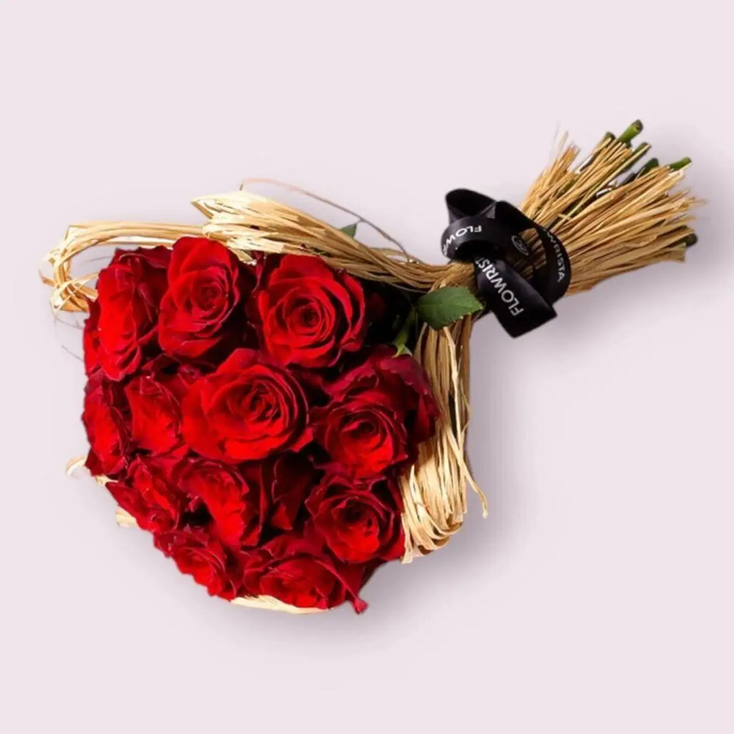 Bouquet Of Roses With Straw
