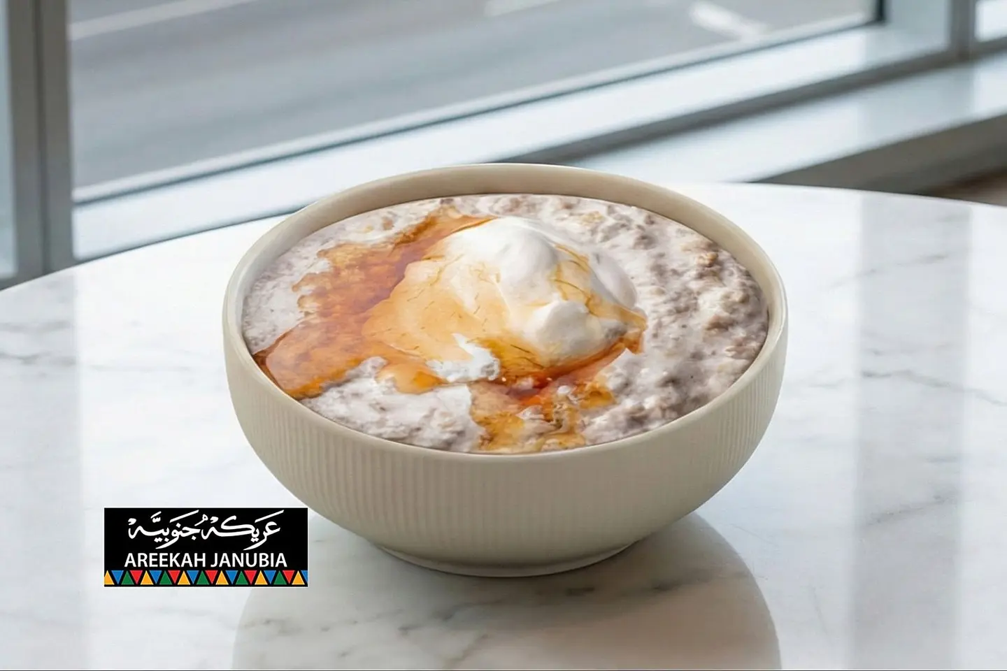 فتة تمر قشطة وعسل