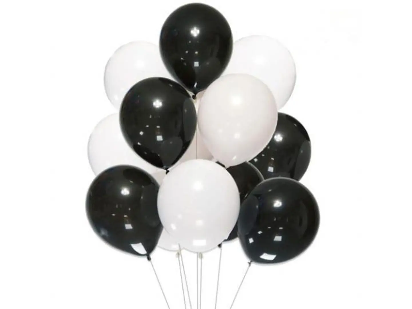 12 بالون ابيض اسود