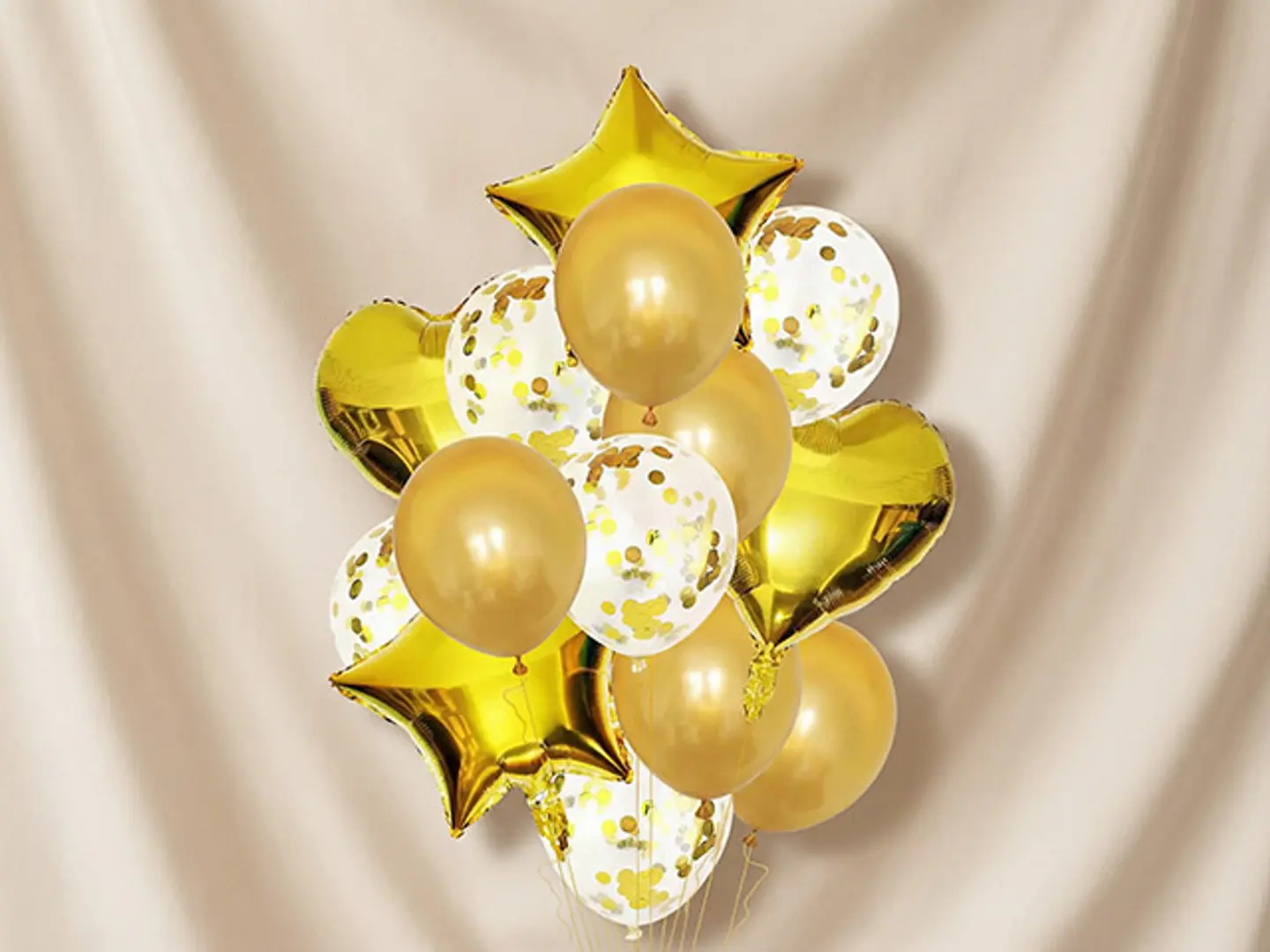 بالونات هيليوم ذهبية معدنية احتفالية