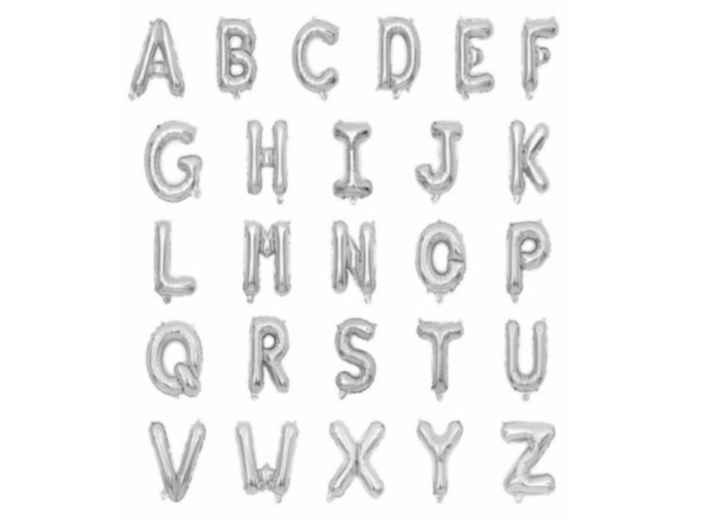 بالون احرف هيليوم فضي