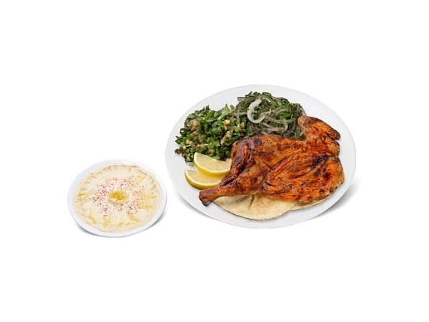Half Grilled Chicken With Hummus & Arugula