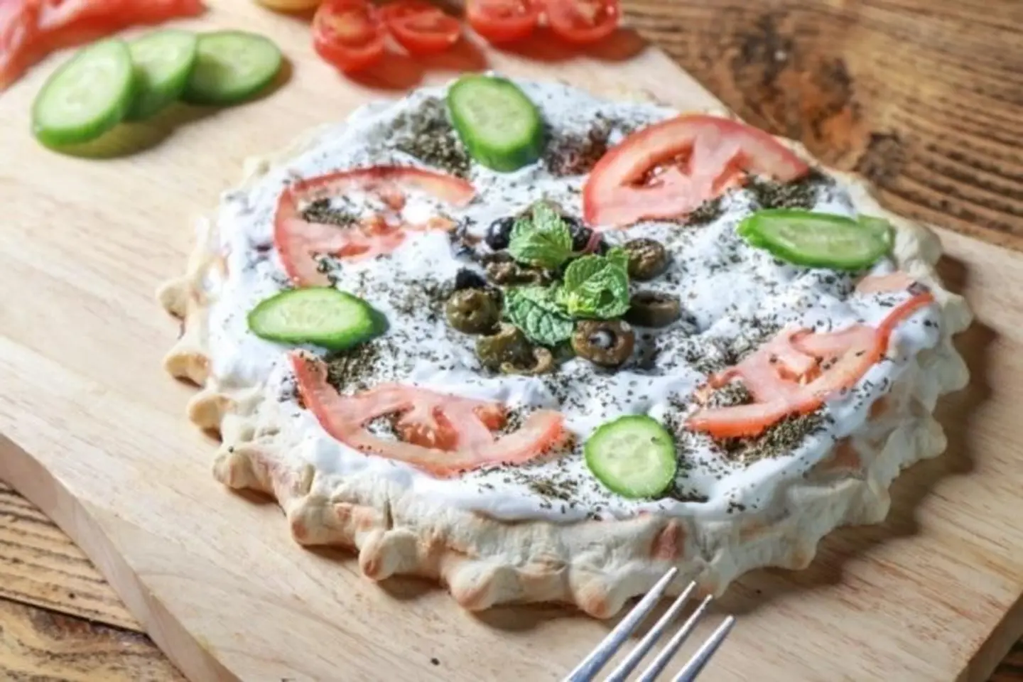 Cheese With Vegetables And Sauce