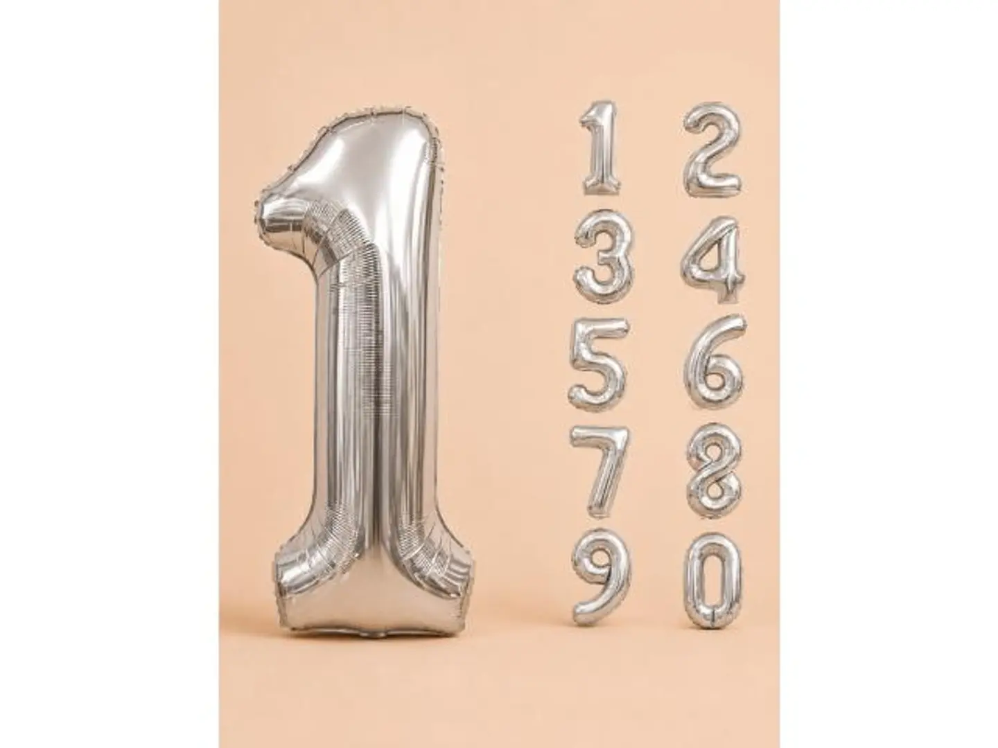 Silver Number Balloon