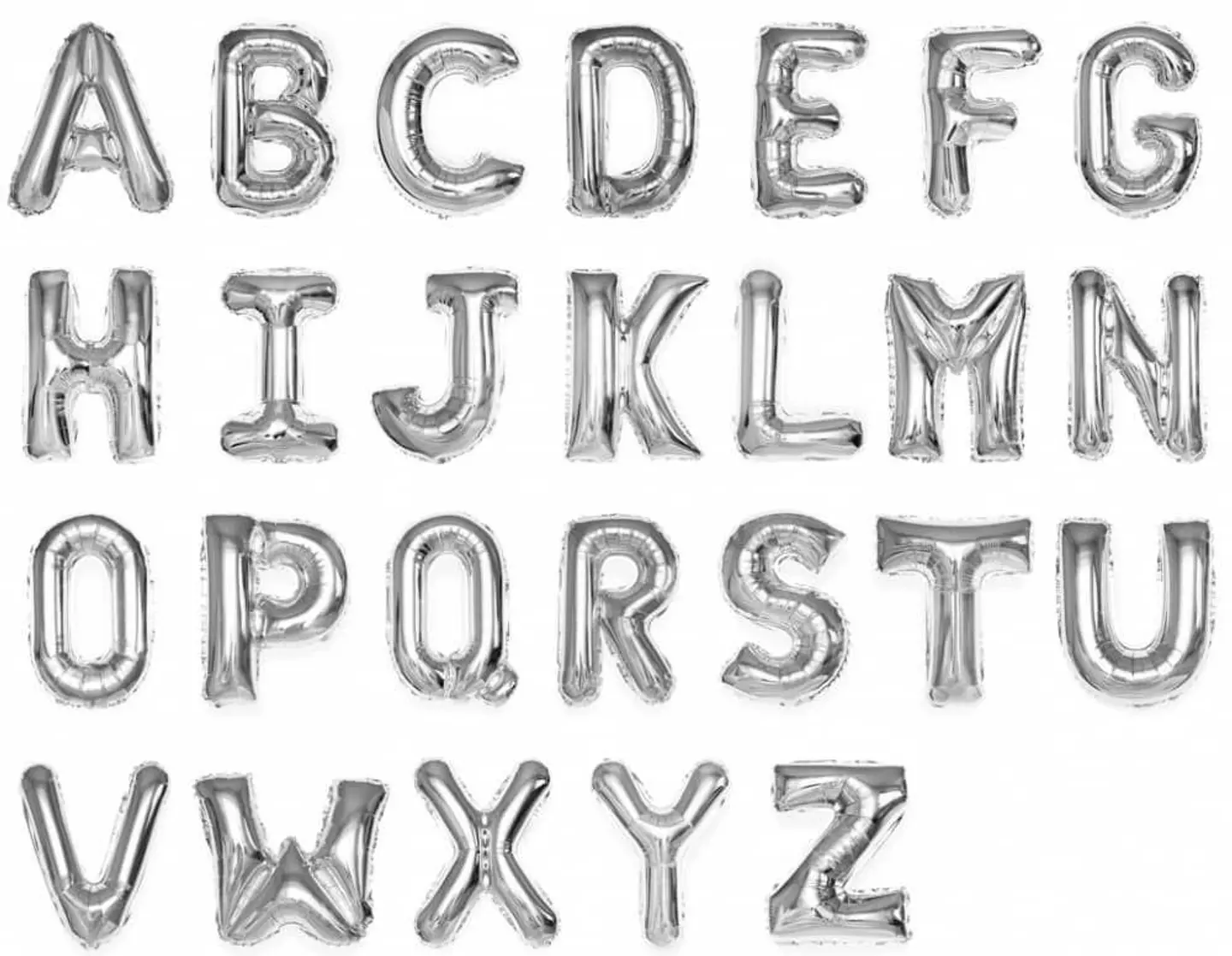 بالون هيليوم حروف فضي