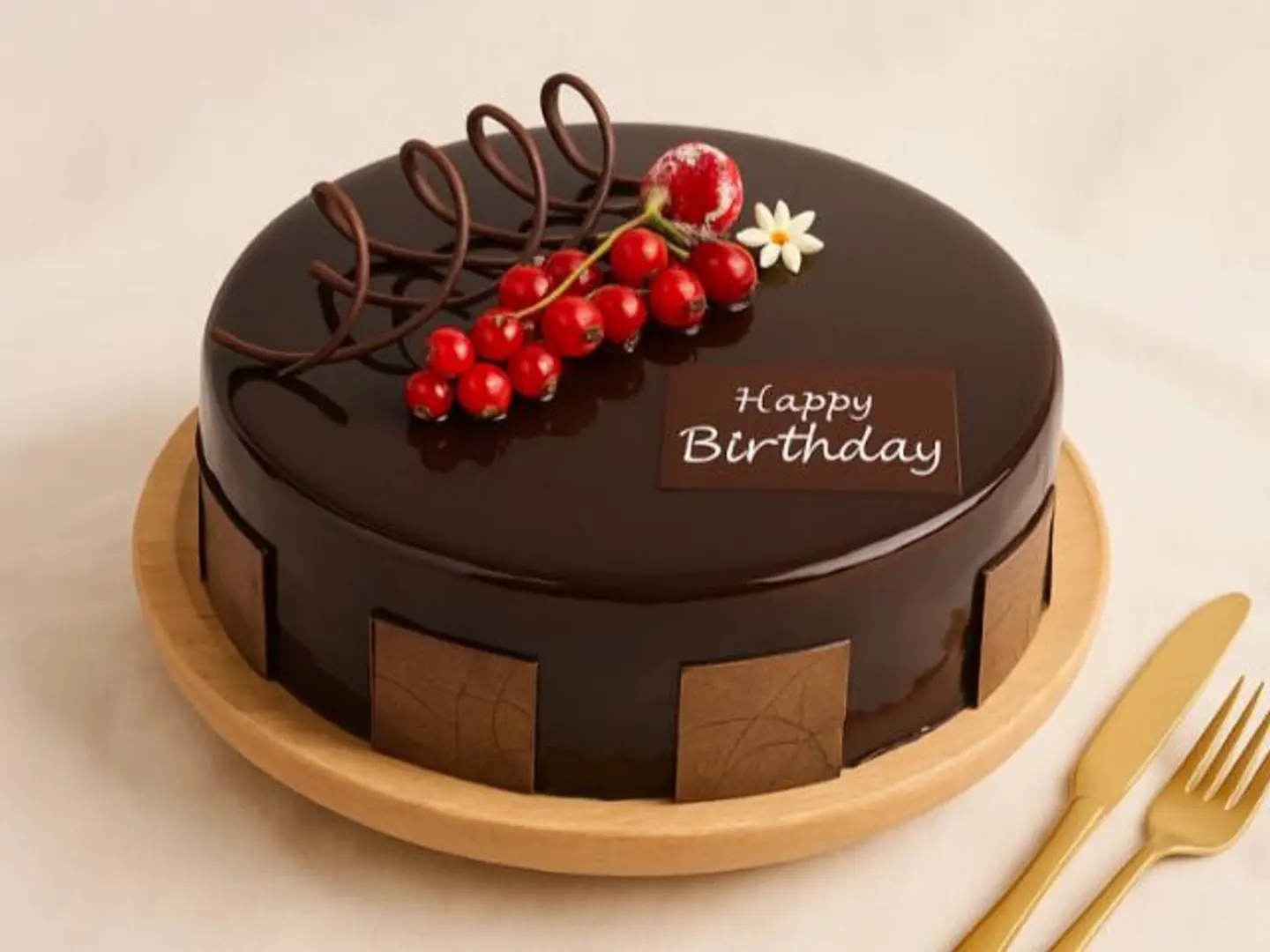 كعكة الشوكولاتة بالترافل مع التوت الأحمر