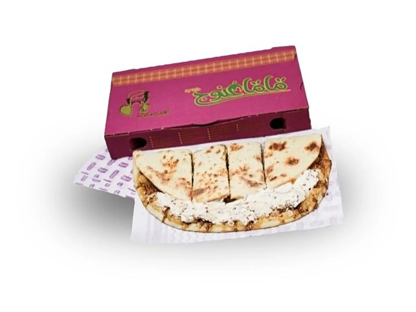 منقوشة زعتر باللبنة