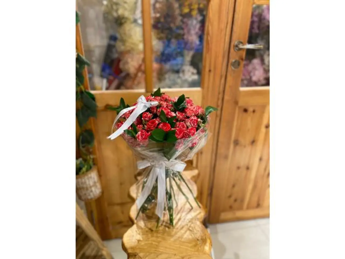 Baby Rose Bouquet With Transparent Wrapping
