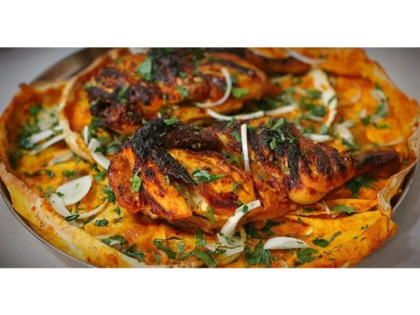 Half Charcoal Chicken With Bread