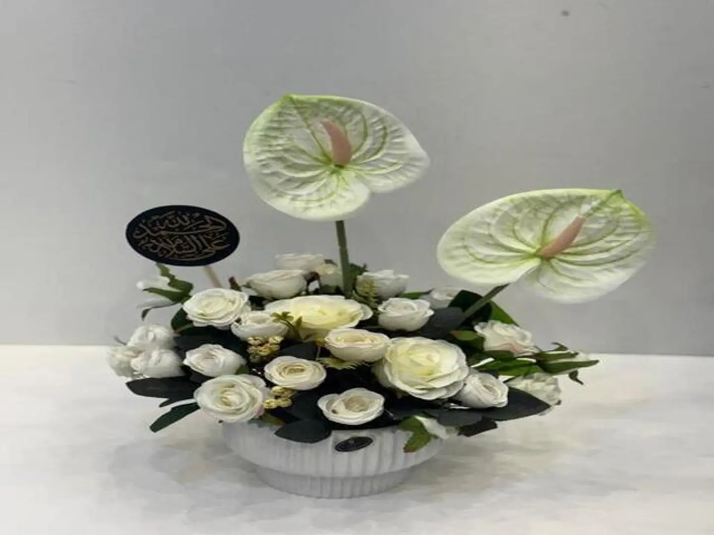 White Artificial Rose Vase