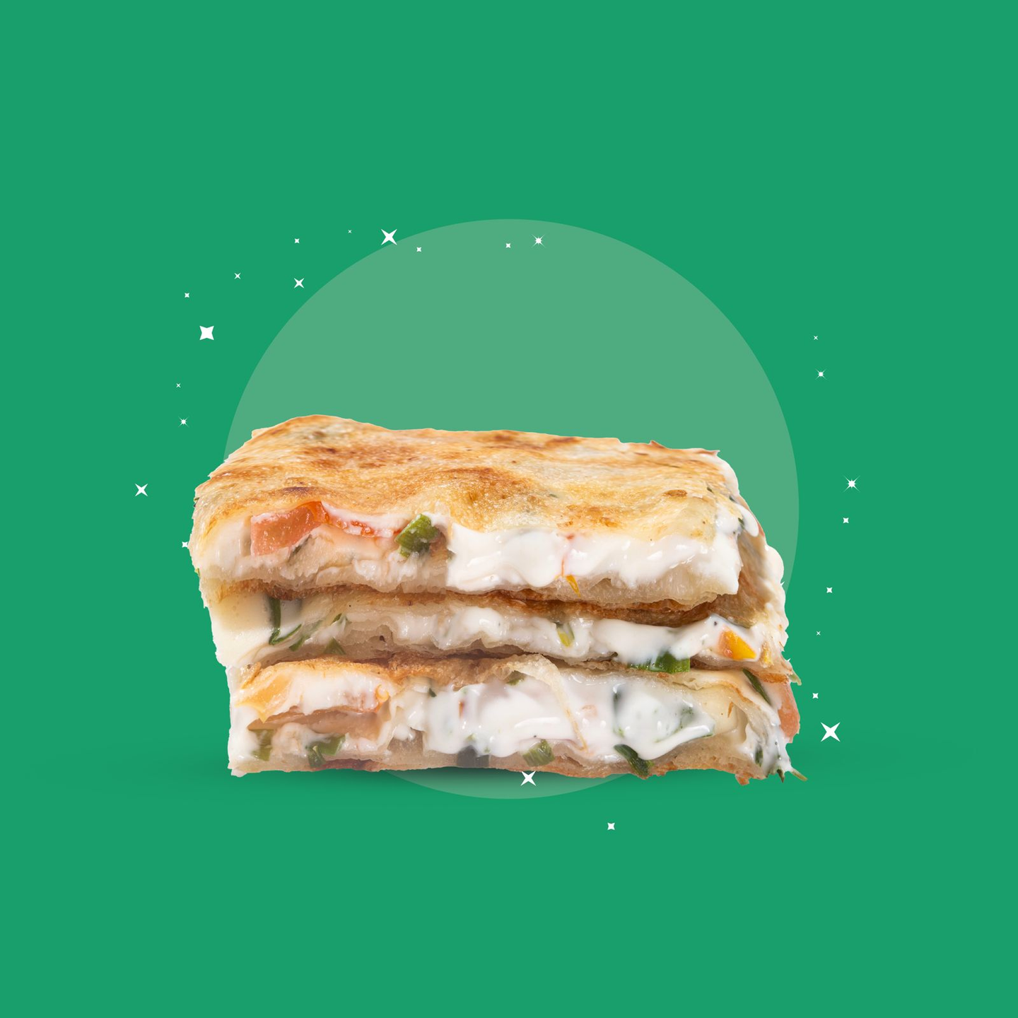 مطبق جبن سائل بالخضار