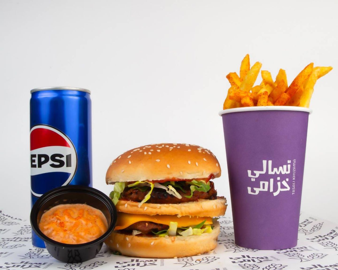 وجبة برجر لحم مشوي دبل
