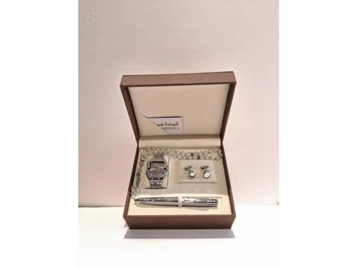 طقم رجالي ساعة وكبك وقلم ومسبحة الطراز الخامس