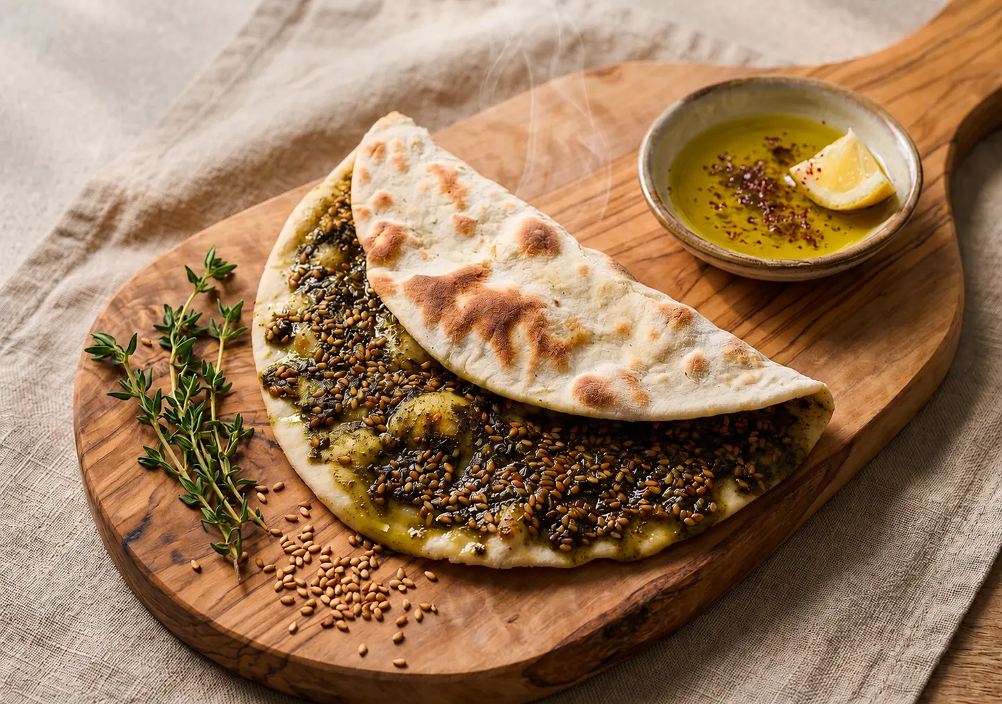 Zaatar And Olive Oil Manakish
