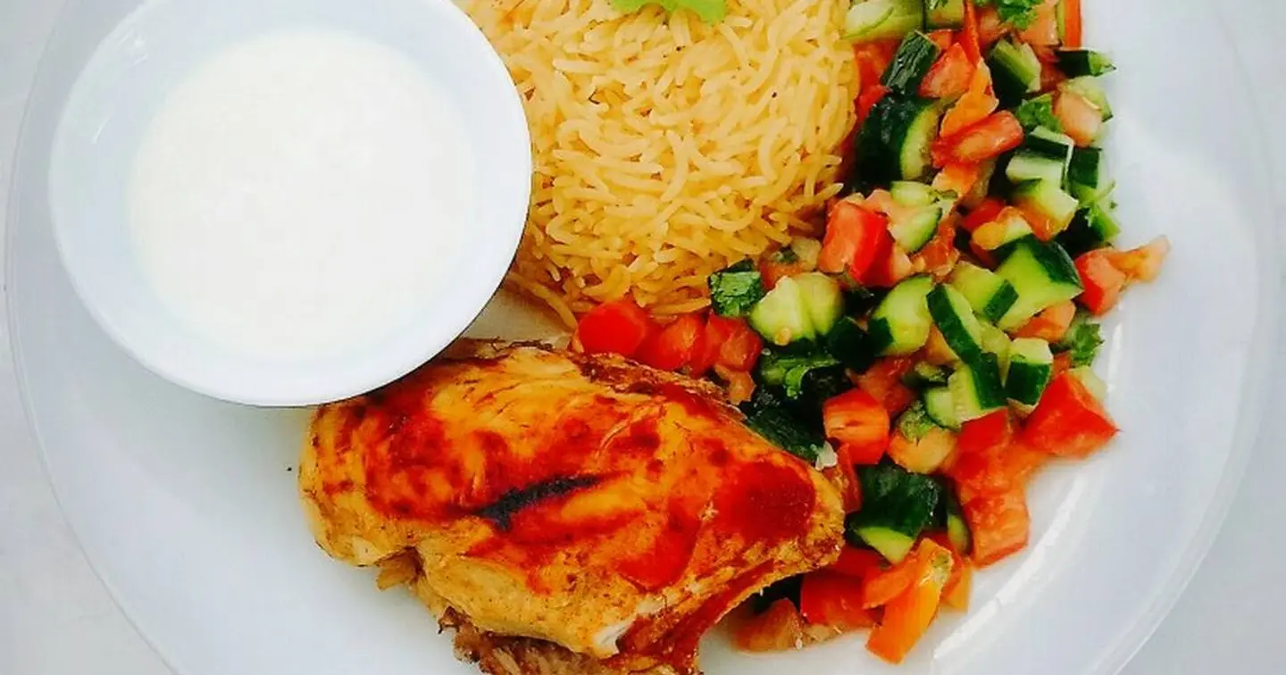 Fried Chicken With Rice And Vegetables