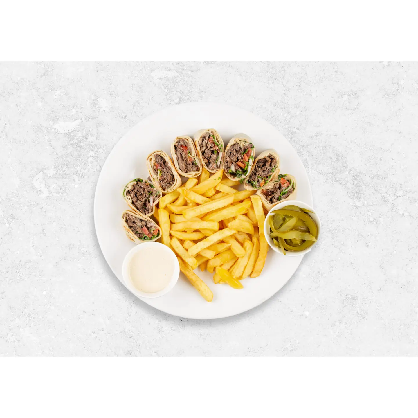 صحن شاورما وسط