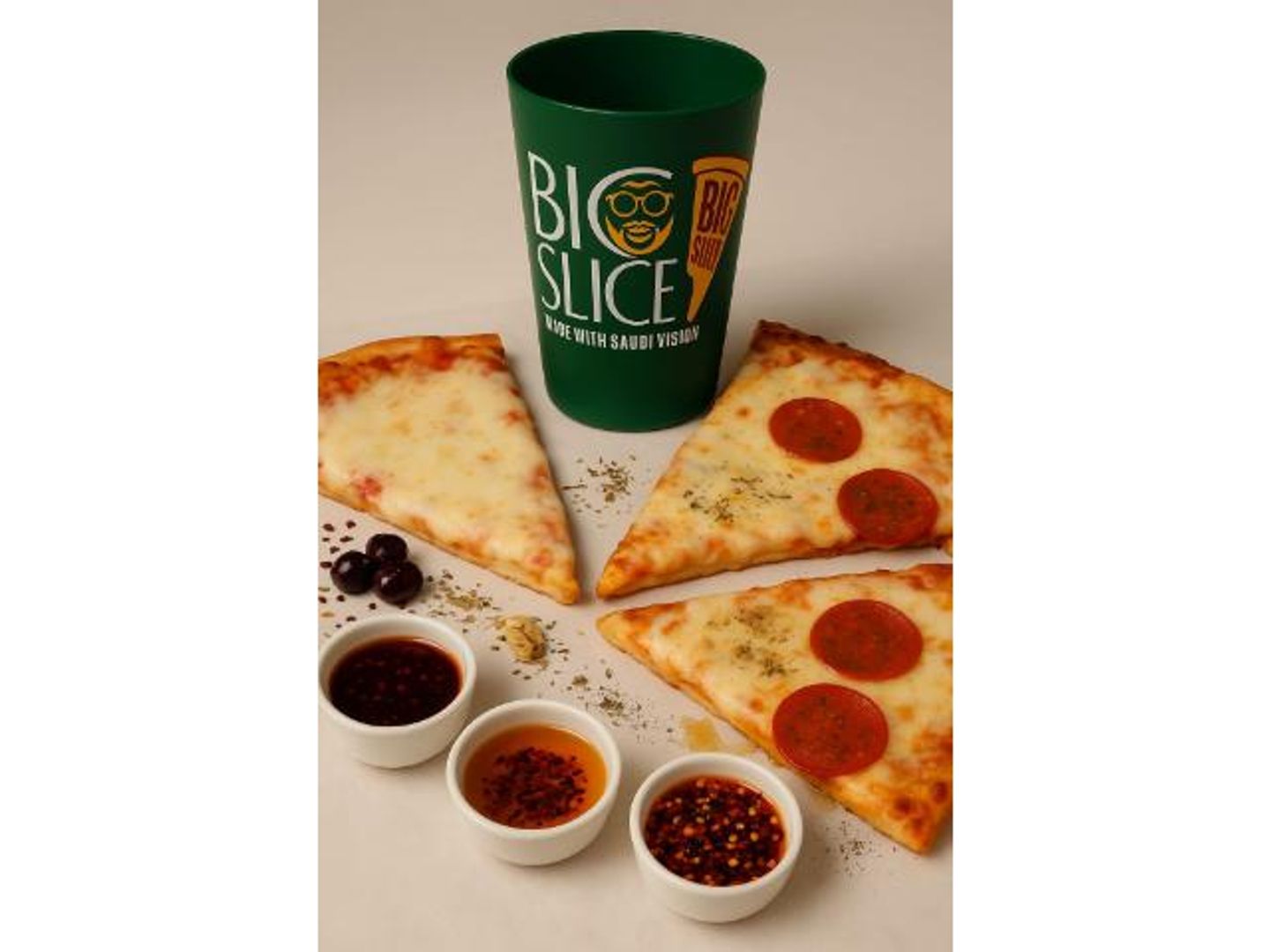 Three Slices Of Your Choice With A Special Big Slice Cup