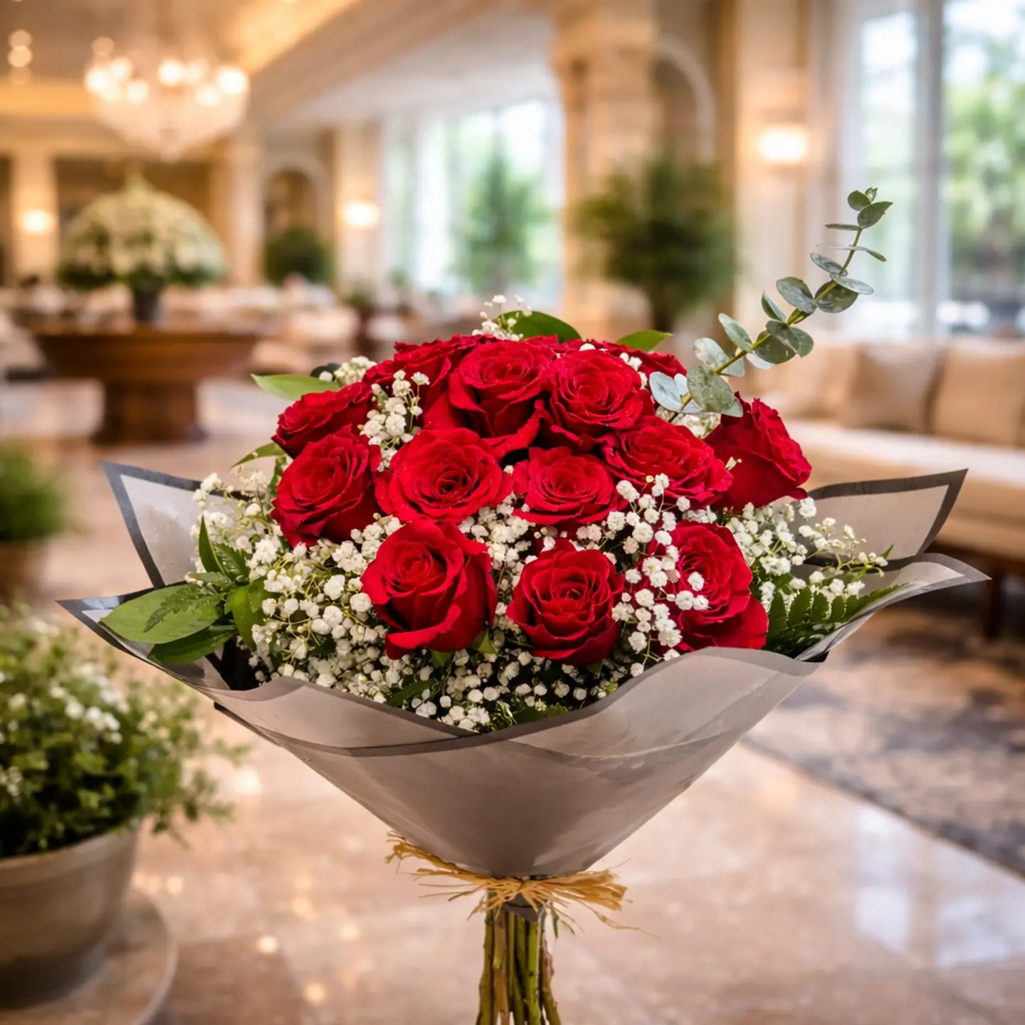 بوكيه ورد أحمر 15