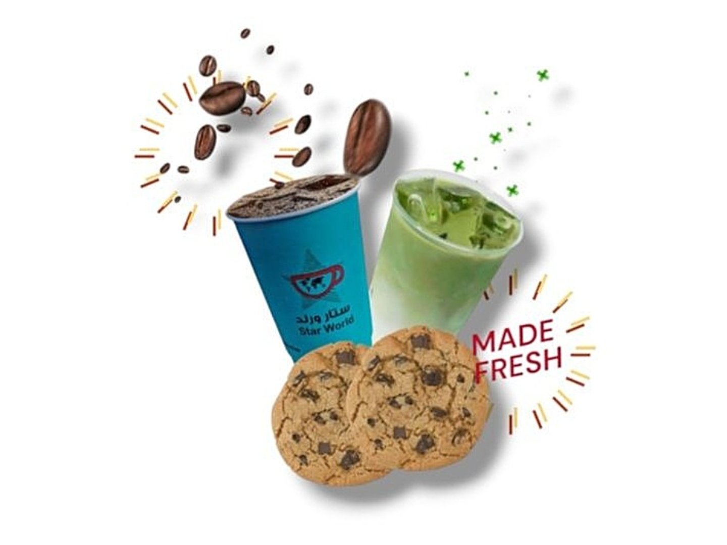 Ice V60 Ethiopian, Ice Matcha, 2 Cookies