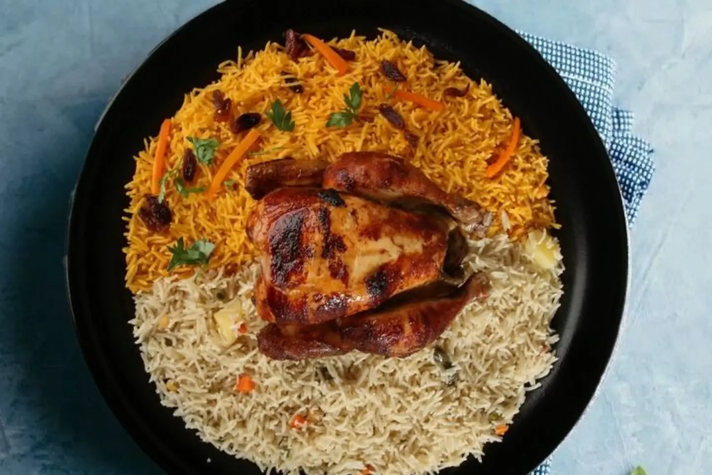 Whole Grilled Chicken With Rice