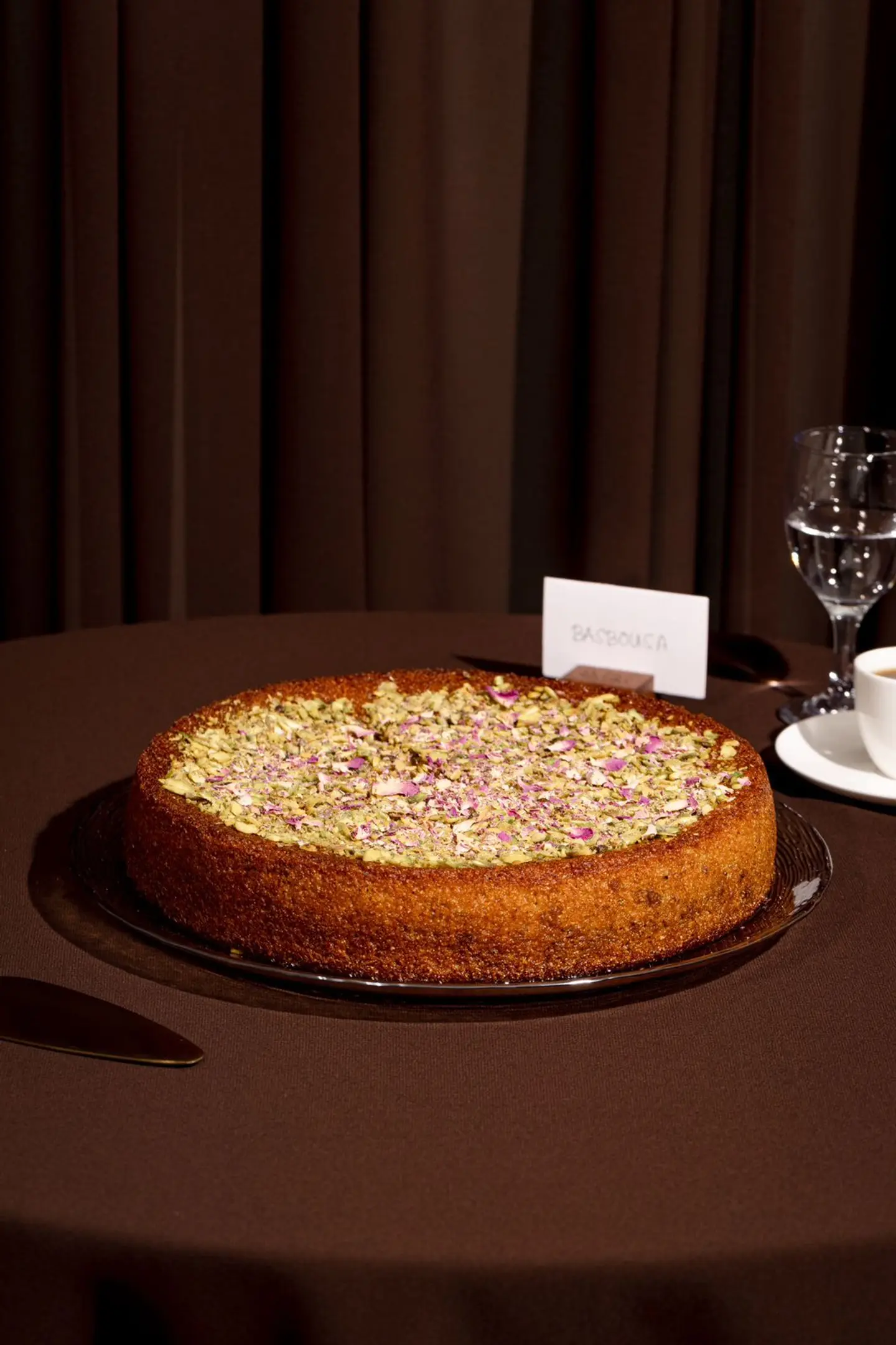 Basbousa With Pistachios And Rose Water Stuffed With Cream