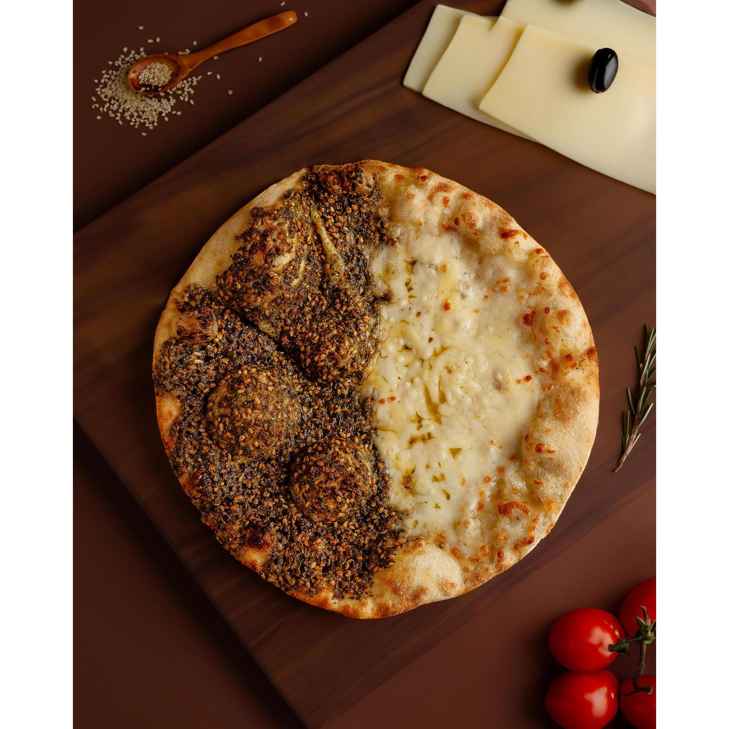 Zaatar With Cheese Manoushe