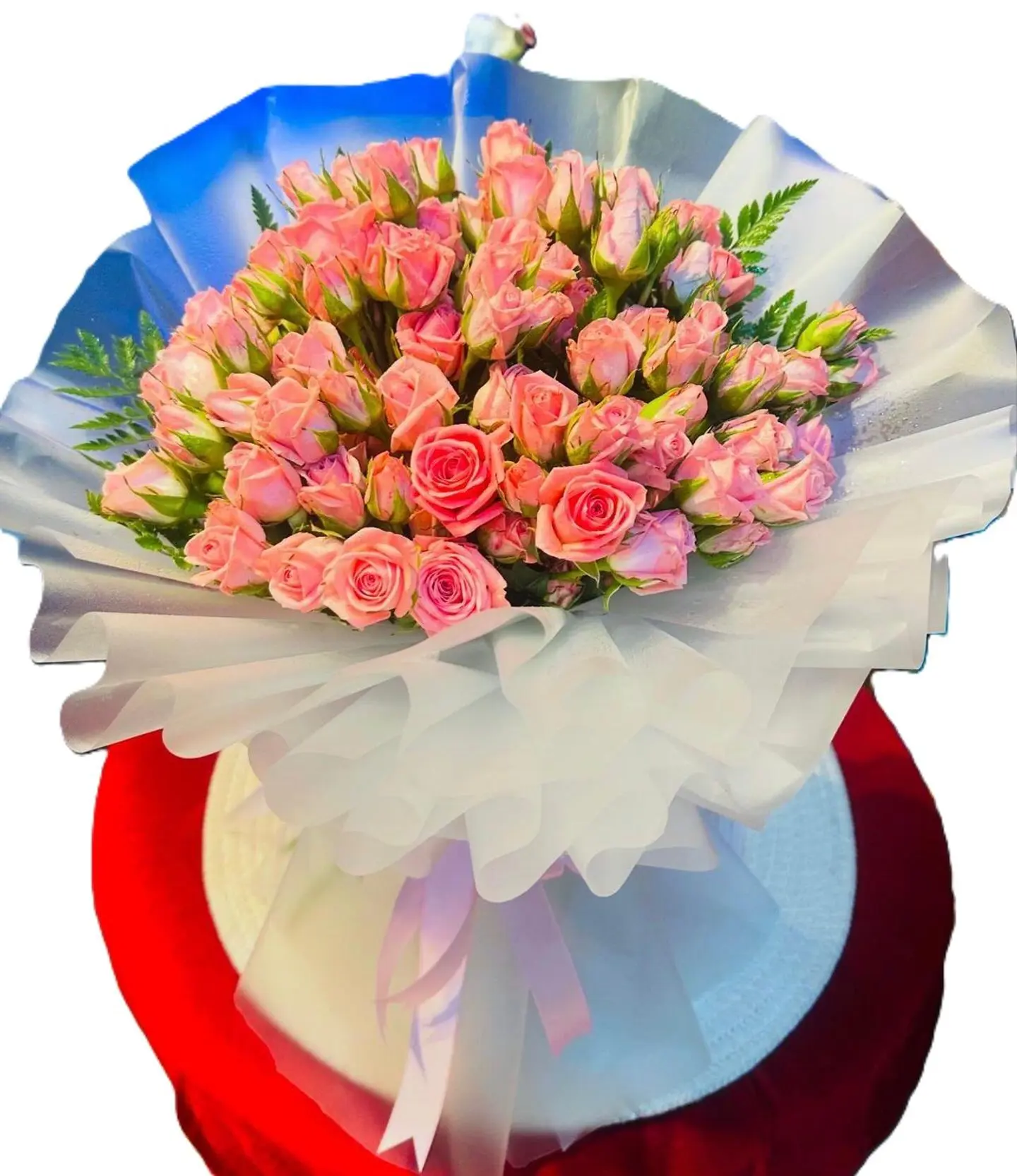 باقة وردة وردية صغيرة