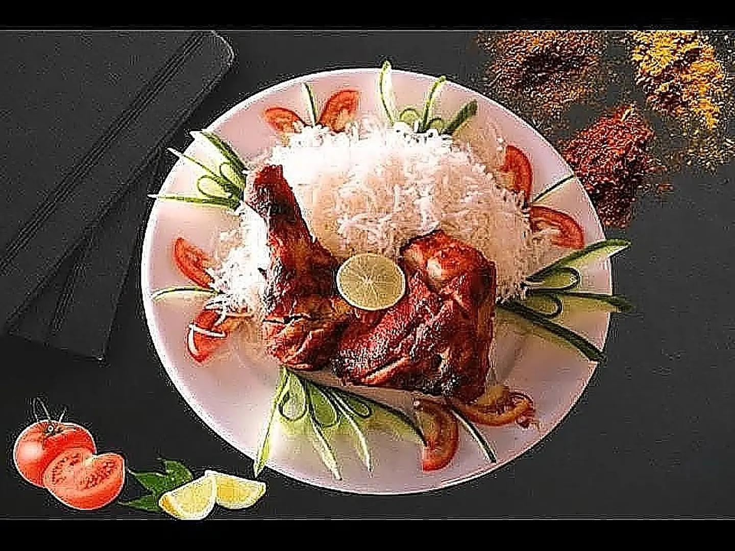 دجاح تكا مع رز
