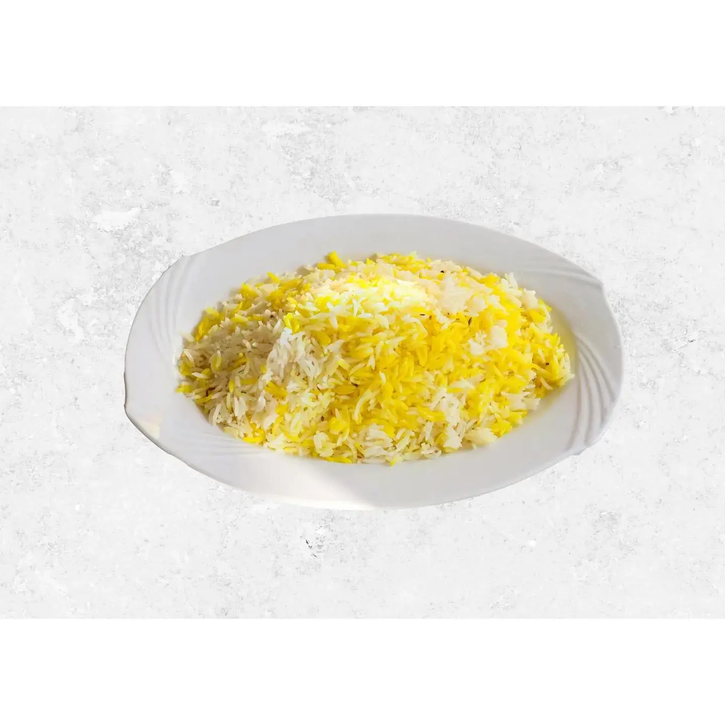 Half A Plate Of Plain Yellow Rice