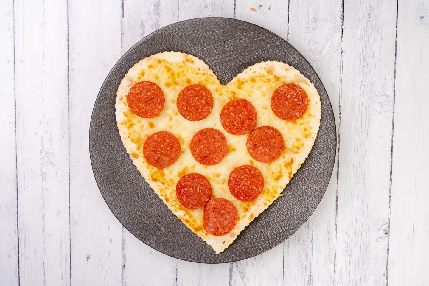 Heart Shape With Pepperoni And Cheese