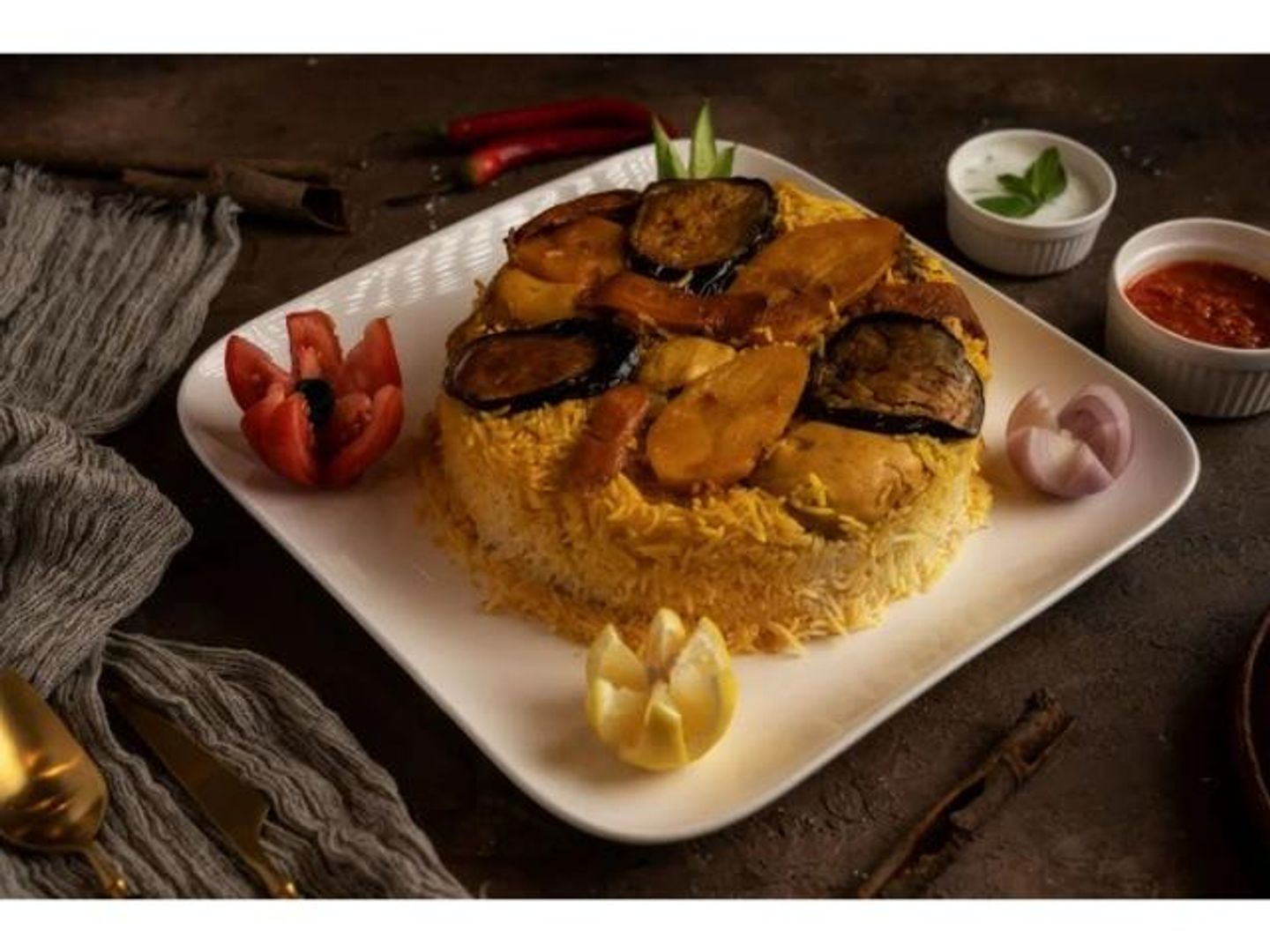 Half Maqluba Chicken