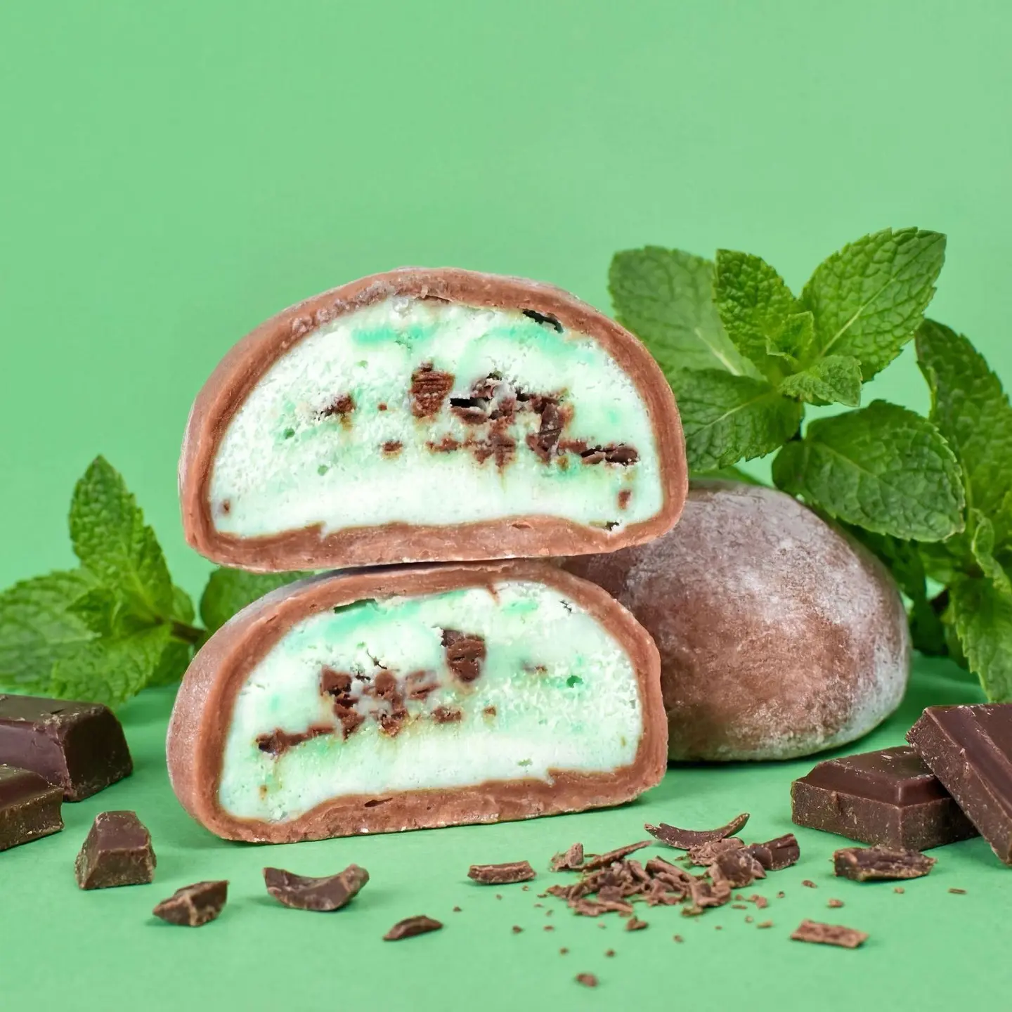 النعناع مع قطع الشوكولاته موتشي ايسكريم
