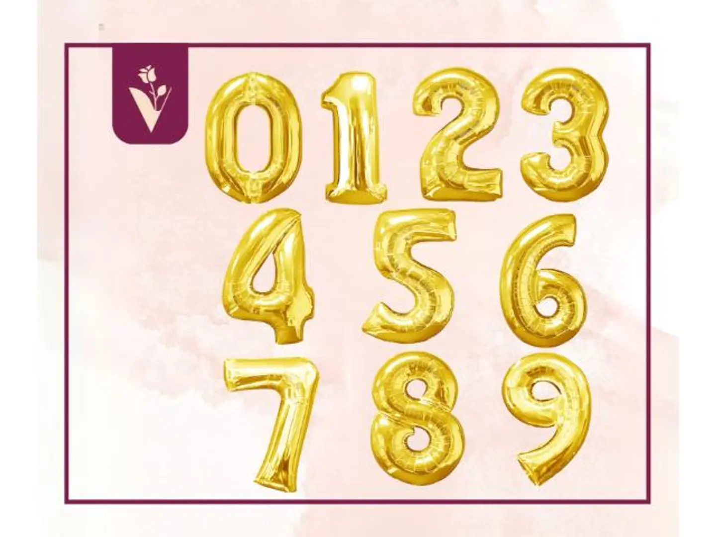 بالونات أرقام حجم وسط ذهبي