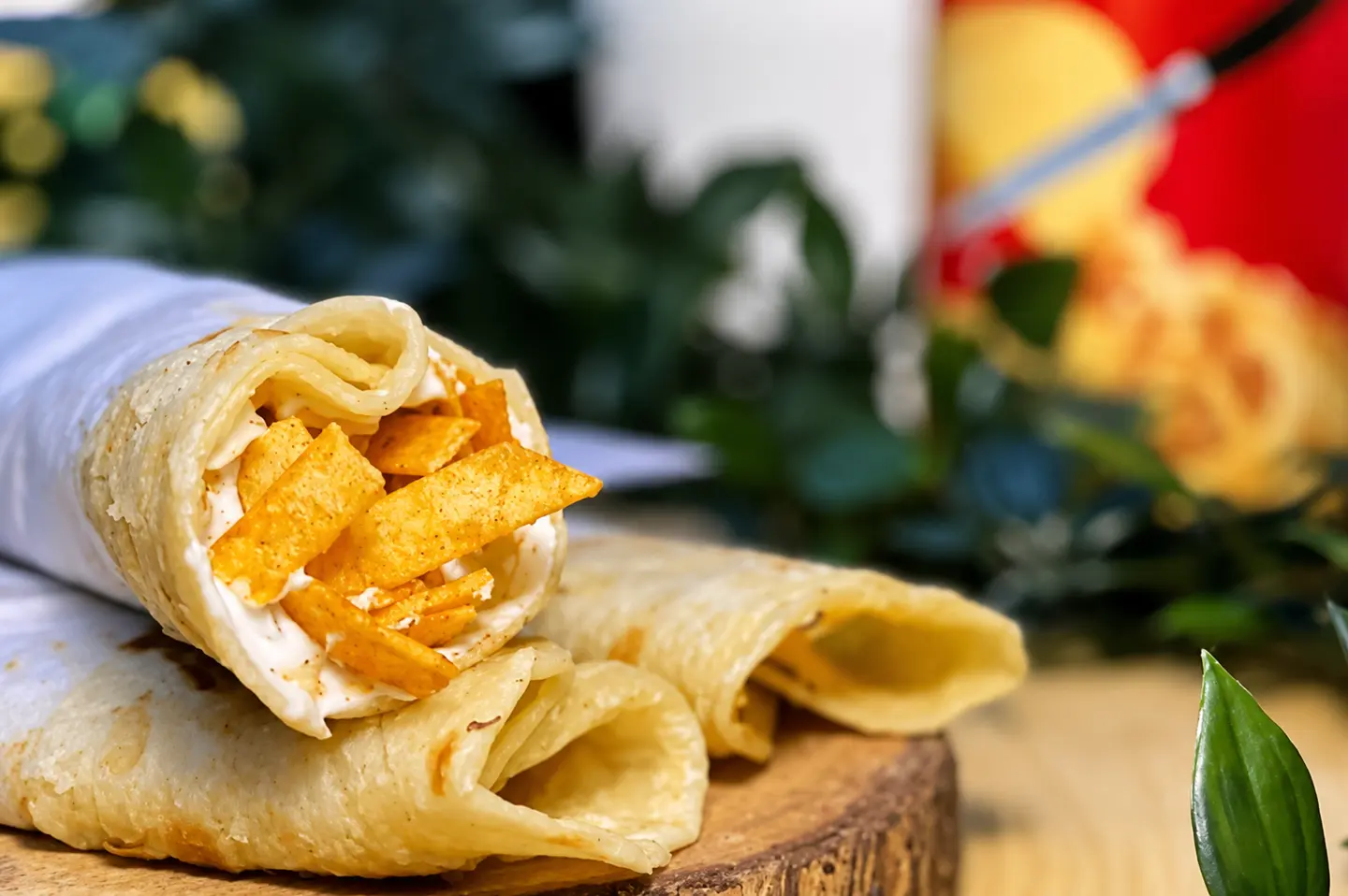 Chapati With Egg, White Cheese And Omani Chips