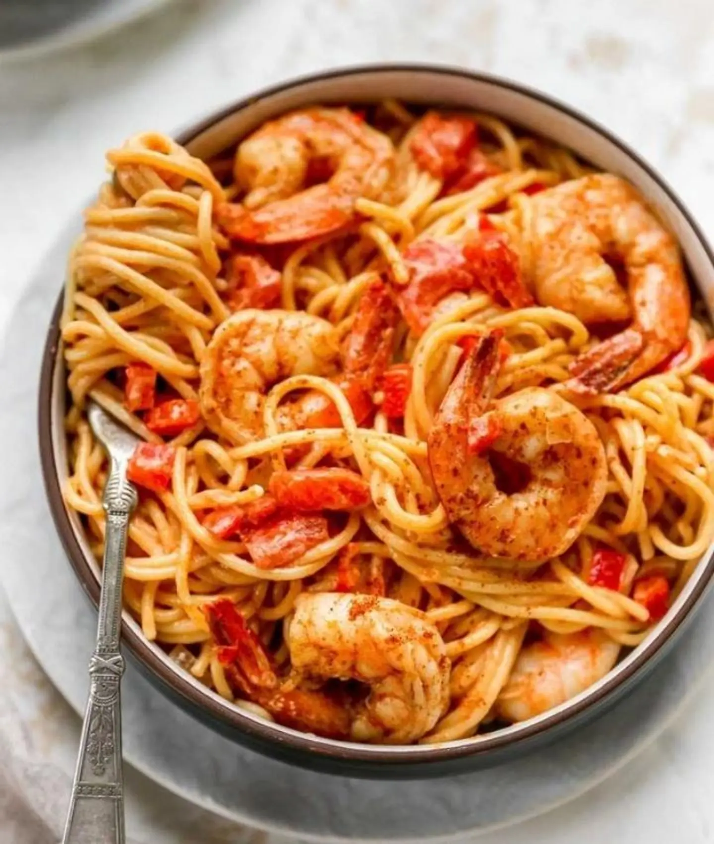 Shrimp Pasta Tagine With Red Sauce
