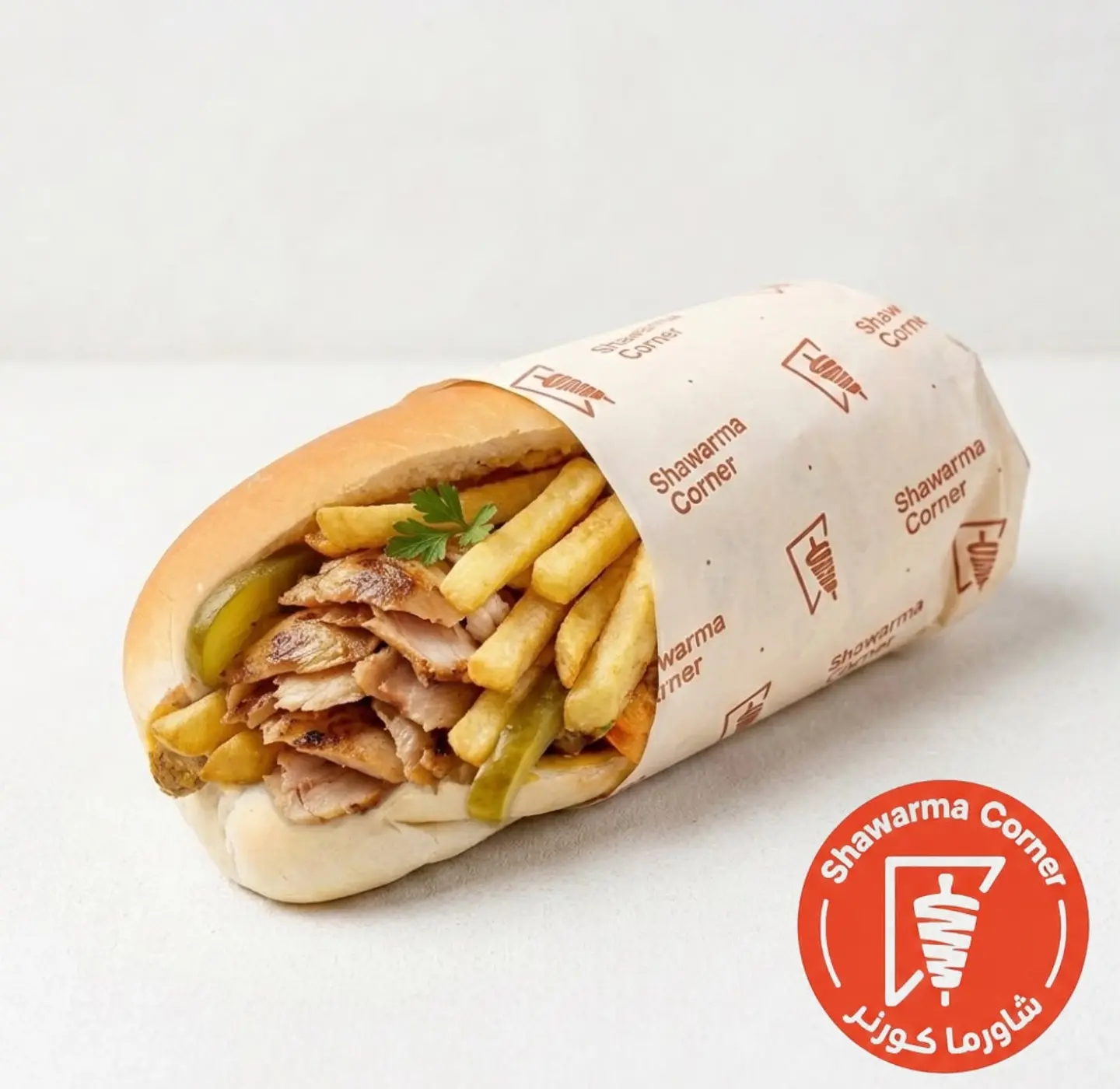 شاورما دجاج خبز صامولي