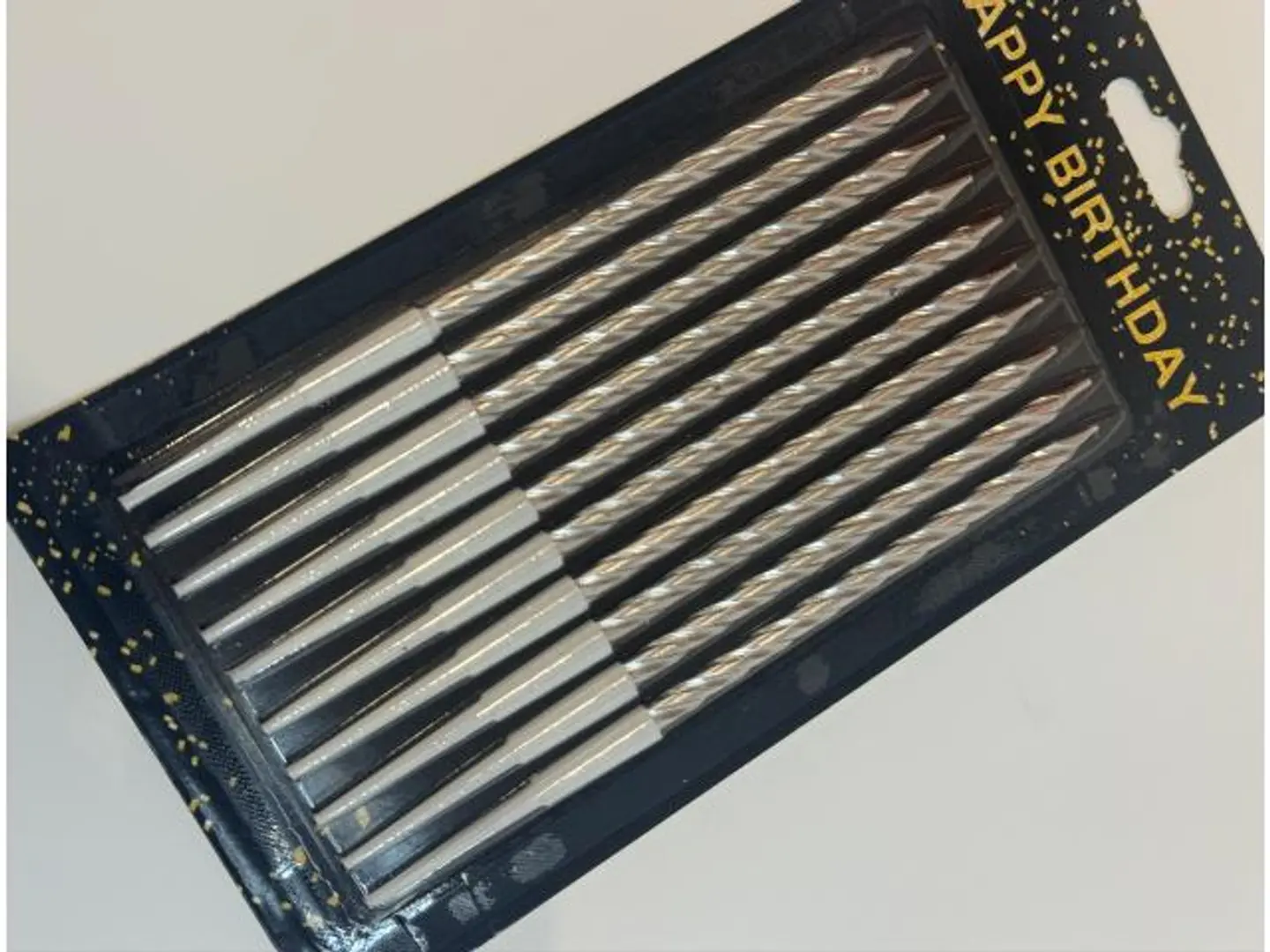 شموع كيك فضي