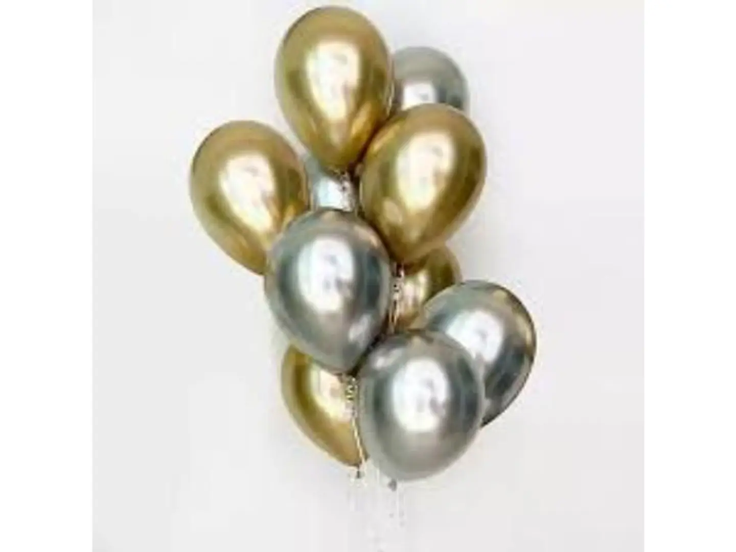 Gold And Silver Chrome Helium Balloons Bouquet