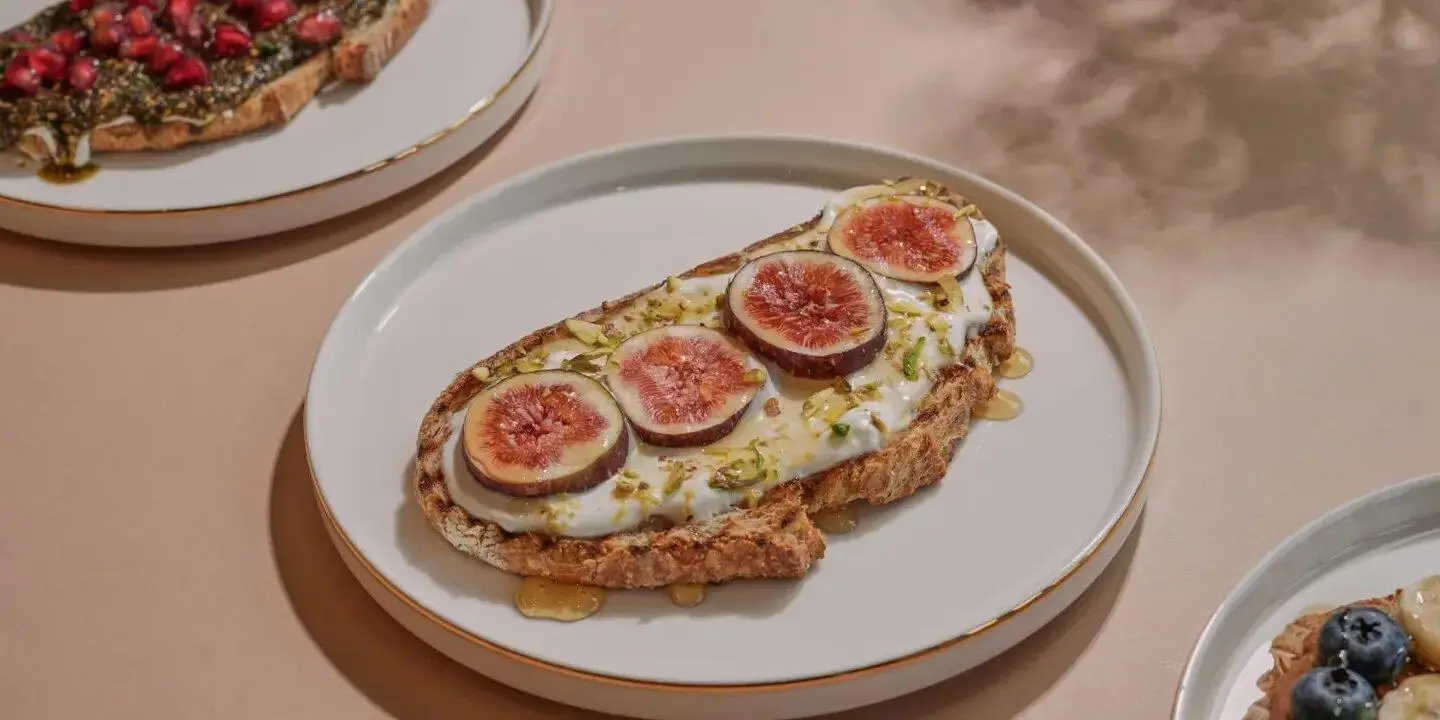 Labneh And Honey Toast With Fig