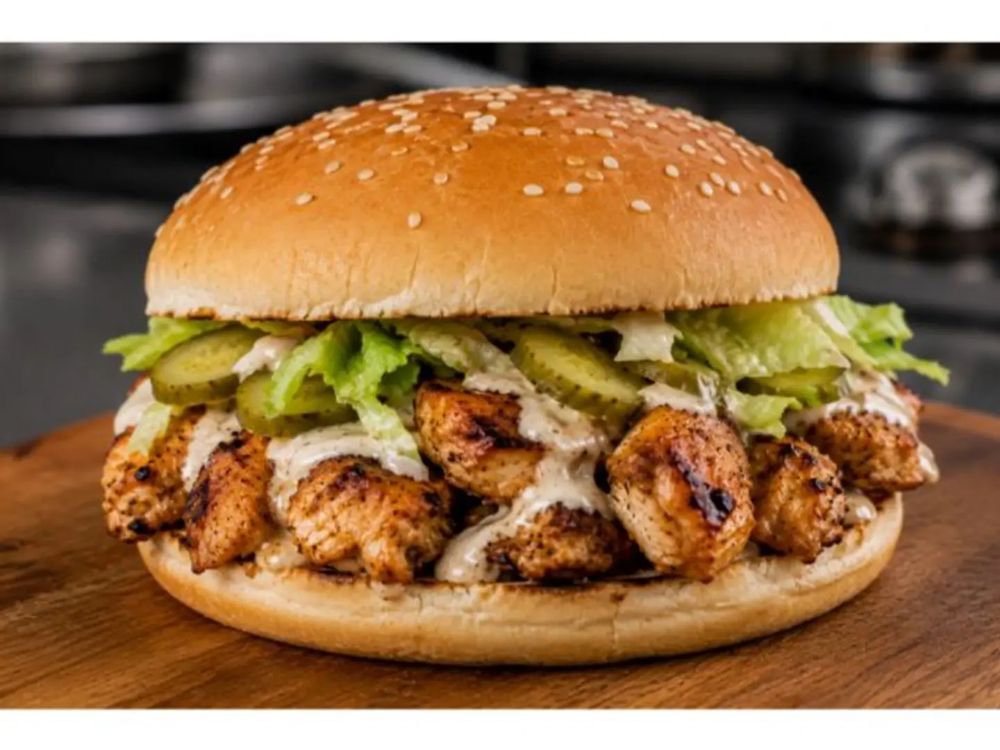 Shish Tawook Burger Bread Hot Chili