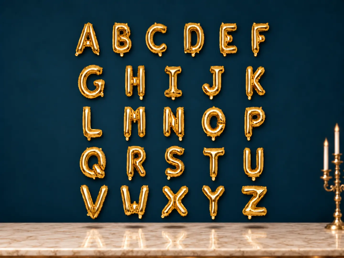 Gold Letter Balloons