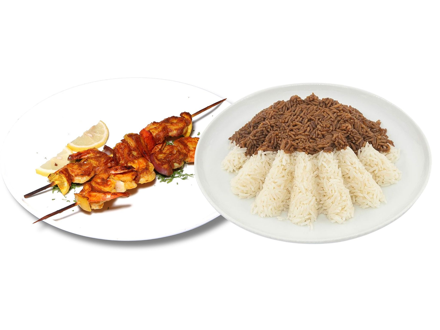 شيش روبيان مشوي مع رز