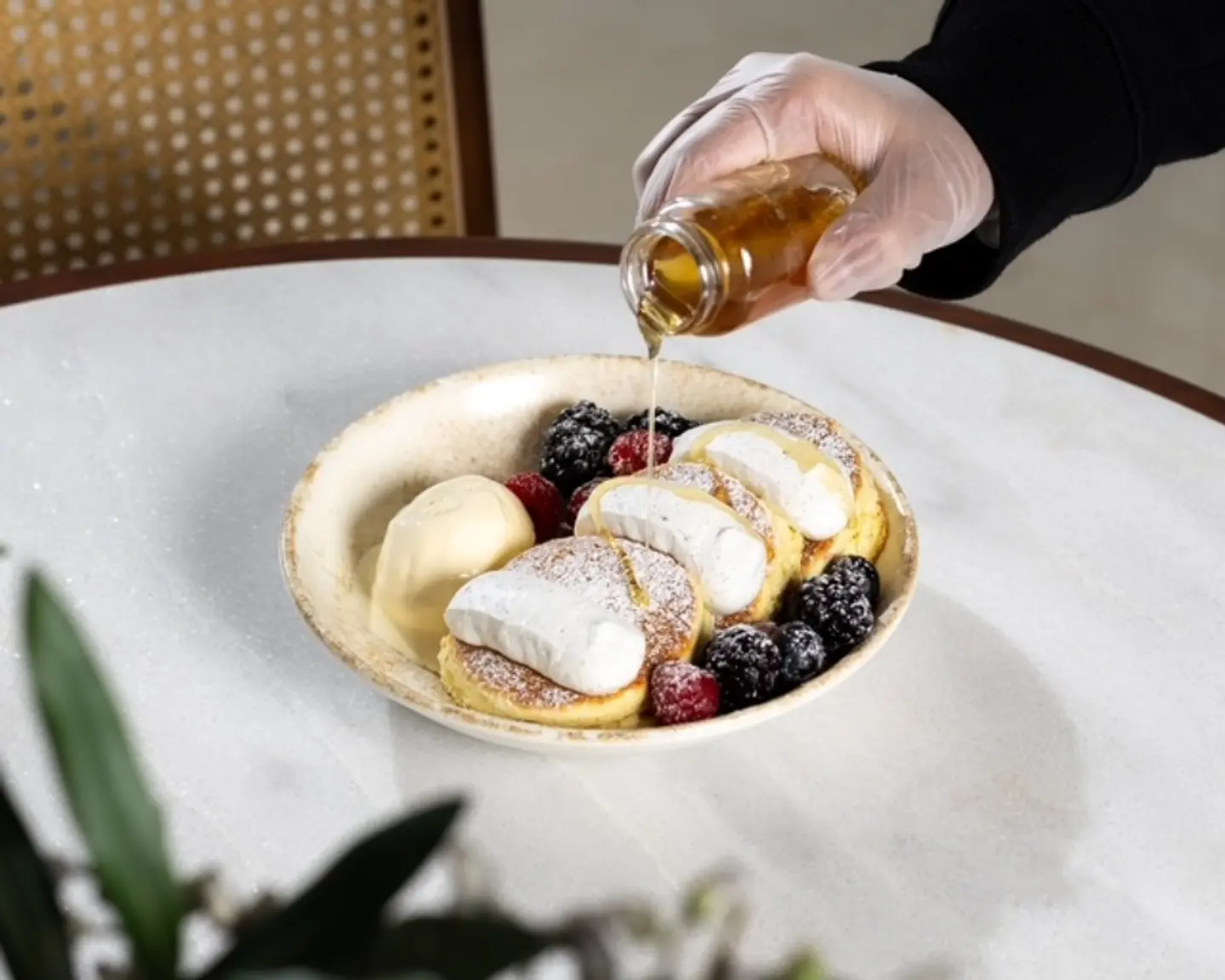 بان كيك ياباني مع كريمة اعواد الفانيلا